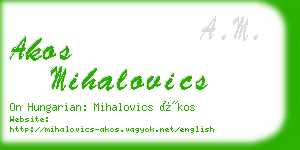 akos mihalovics business card